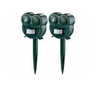 2 repousses-animaux à ultrasons avec détecteur et led - À piles [Royal Gardineer]