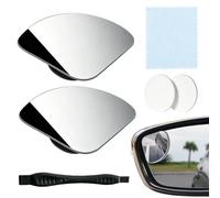 2 Rétroviseurs Angle Mort de Voiture Secteur en Verre HD | Miroir d'angle Mort Incurvé Sectoriel Anti-Éblouissement Nocturne Adhésif Puissant Haute Visibilité Accessoire Sécurité Auto