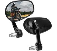 2 Rétroviseurs Moto Latéraux Universel Angle Réglable Avec 2 Pcs Base Ronde Adaptateur De Guidon Aluminium 7/8"" Et 5 Pcs Boulon De 10mm Avec 8mm.[T75]