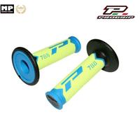 2 REVETEMENTS POIGNEE PROGRIP 788 BLEU CLAIR/NOIR/JAUNE FLUO MOTO CROSS MX ENDUR