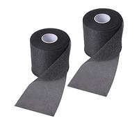 2 Rolls Ruban en Mousse Sport 7cmx27m, Pré-Enveloppant Athlétique Ruban Non Adhésif Hypoallergénique, Sous-Enveloppé Bandage Elastique, Rubans Mousse Protection pour Poignets Cheville Raquette (Noir)