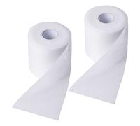 2 Rolls Ruban en Mousse Sport 7cmx27m, Pré-Enveloppant Athlétique Ruban Non Adhésif Hypoallergénique, Sous-Enveloppé Bandage Elastique, Rubans Mousse Protection pour Poignets Cheville Raquette (Blanc)