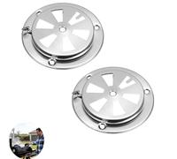 2 Rosette D'aération en Acier Inoxydable, 95mm Grille Aeration Reglable Grille de Ventilation Ronde Evacué Ventilation Volets Réglables Ouverture d'Aération Réglable Évent d'Aération en Acier INOX