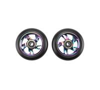 2 Roues de Remplacement pour Scooter 100 Mm avec Roulement, Roues en Pu de Scooter Cascadeur pour Voitures à Bascule, Voitures ExtrêMes, Scooters