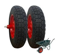 2 roues pneumatiques complètes 3,50 - 8 (4pr) + roulements de rechange pour brouette, modèle Vespa axe long 155 mm