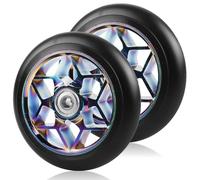Stunt Lot de 2 roues de rechange pour trottinette Stunt - 110 mm - Multicolore - 88A - Avec roulements ABEC-9 - Noyau à rayons en aluminium - Compatible avec toutes sortes de scooters