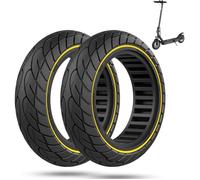 2 roues trottinette 10 x 2,125 pneus solides pour trottinette,pneus pleins,anti-crevaison de 10 pouces Tubeless (noir avec ligne