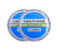 2 Rouleau Bande Adhesive Extension, Ruban Adhésif Double Lace Bleu 0.8CM Extensions Adhesive Imperméable Bande d’Extension Ruban Adhésif Double Face Pour Perruques Extensions De Cheveux Et Postiches