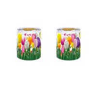 2 Rouleau de Bordure de Fleur de Tulipe, Bordure de Bulletin Floral de 65,6 Pieds pour la Décoration de Tableau Noir de Salle de cole