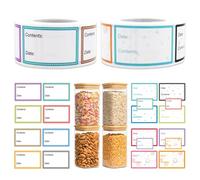 2 Rouleau éTiquettes Autocollantes CongéLation Alimentaire, Autocollantes Cuisine éTiquettes Universelles, Amovibles, éTiquettes D'éTiquetage pour Pots D'éPices BoîTes de CongéLation (1000 PièCes)