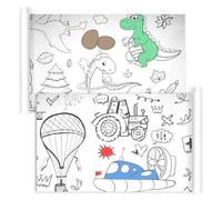 2 Rouleau Papier Dessin, 30 x 300 cm Ensemble de Rouleaux de Dessin Découpables, Nappe à Colorier Coloriage Geant Motif Non Répétitif, Rouleau de Coloriage DIY pour Décoration, Cadeaux, Bannière