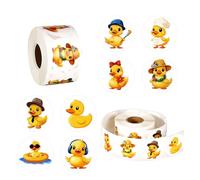 2 Rouleaux/1000pcs Stickers Canard, 3,8cm Mignons Autocollants en Caoutchouc en Vinyle pour Ordinateur Portable Skateboard Bagages Décorations (Style 3)