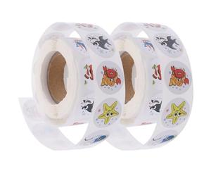 2 Rouleaux 2 Récompense Autocollants Animaux Marins, Adhésifs | Devoirs, Élèves et Enseignants, Décoratifs, Inspirants, Usage Scolaire, Emballage, Présents Faits Maison