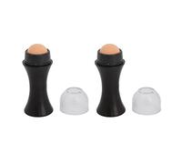 2 rouleaux absorbants pour le visage, portables et réutilisables, pour le contrôle de l'huile, effet rouleau volcanique pour la peau, usage quotidien, couleur noire.