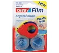 2 rouleaux adhésifs "cristal clear" 10mx19mm + 1 mini dévidoir Tesa G