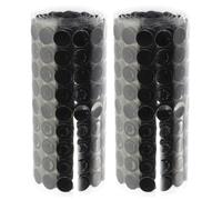 2 Rouleaux Autocollants Adhésifs Ronds Noirs, Montage Rapide | Mélange Polyester et Nylon, Surface Lisse, pour Enveloppes, Classes, Hôtels et Salles de Mariage
