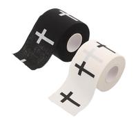 2 Rouleaux Bandage Athlétique Chrétien en 23 X 2 In | Motif Croix Imprimé, Auto-adhérent et Élastique, pour Poignets et Genoux, Usage Entraînement