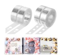 2 Rouleaux Chaîne de Ballon, Bande de Décoration de Guirlande de Voûte de Ballon, Chaîne Double et Simple Trou, Kit Décoration pour Arche Ballons, Ruban d'Attache Ballons Baudruches Gonflables