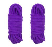2 Rouleaux Corde en Coton Doux, Épaisseur 6 mm Longueur 10 m, Cordon torsadé épais Multifonctionnel, pour Le Camping, Le Jardinage, Le nautisme, Le tir à la Corde, Les Animaux, l’Escalade(Violet)