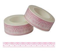 2 Rouleaux de 10 m x 15 mm Washi Tape Mignons Motifs Dentelle Rose Ruban de Masquage Décoratif Papier Adhésif Rubans Autocollants Décoration DIY Emballage Cadeau Scrapbooking Artisanat (Motif-C)