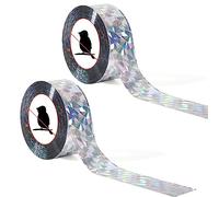 2 Rouleaux de 100m de Ruban Adhésif Holographique, Ruban Holographique Ruban Adhésif Double Face à Paillettes pour Pigeons Taches de Rousseur Corbeaux Étourneaux Hirondelles Dans le Jardin