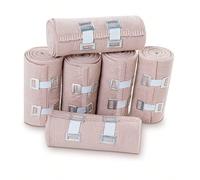 2 rouleaux de bandage élastique beige haute résistance, bandage de compression pour les sports, poignets, bras, mollets, chevilles et pieds. Accessoires de gym, bandages de sport, ruban adhésif de spo