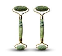 2 Rouleaux de Jade Vert Massage du Visage - Jade Roller en Pierre 100% Naturelle sans Traitement Chimique - Anti-Age - Réduit les ridules - Stimule la circulation sanguine - Peau éclatante - Sun & Sia