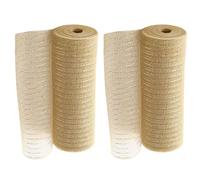2 rouleaux de maille métallique en feuille pour ruban swag Garland déco (beige)