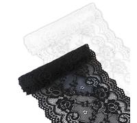 2 Rouleaux De Passementerie En Dentelle Blanche - Large Ruban À Coudre, Bordure Décorative