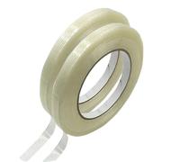 2 rouleaux de ruban adhésif Transparent en fibre de verre, 10mm, rayé, simple face, for cerclage industriel, emballage fixe