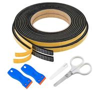 2 Rouleaux de Ruban d'étanchéité pour Plaque de Cuisson, 10M Ruban d'étanchéité étanche, 6 mm x 3 mm Bande Collante Etancheite Mousse pour Plaque Vitrocéramique, avec Grattoir et Ciseaux