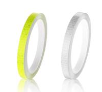 2 Rouleaux de Ruban Réfléchissant Auto-Adhésif, Réfléchissant Bande, Ruban Néon Ruban D'avertissement Autocollant,10mm x 8m,Réflecteur Bande Étanche pour Vélo Voiture Moto Véhicule