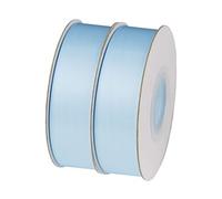NOVAGO-2 Rouleaux 22 M ruban satin Décoration pour Fleurs, cadeaux, Mariage, fêtes. (Largeur 2cm, Bleu ciel)