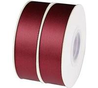 NOVAGO-2 Rouleaux 22 M ruban satin Décoration pour Fleurs, cadeaux, Mariage, fêtes. (Largeur 2cm, Bordeaux)
