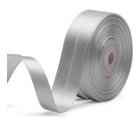 NOVAGO-2 Rouleaux 22 M ruban satin Décoration pour Fleurs, cadeaux, Mariage, fêtes. (Largeur 1 cm, Silver)