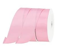 NOVAGO-2 Rouleaux 22 M ruban satin Décoration pour Fleurs, cadeaux, Mariage, fêtes. (Largeur 4cm, Rose)