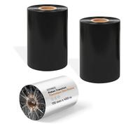 2 Rouleaux Ruban Cire Résine 110mm x 450m - Mandrin 25mm Ruban Transfert Thermique pour Étiquettes Code-Barres, Haute Qualité, CSO, Compatible avec Zebra, Sato, Datamax, TSC, GoDex, Citizen
