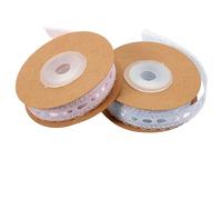 2 Rouleaux Ruban de Dentelle en Polyester 15mm, Rouleau de 5m | Galon à Coudre pour Robe et Rideau, Surface Lisse, Belle Finition, Usage DIY Créatif