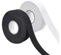 2 Rouleaux Ruban De Hockey Adhésif 25m X 25mm Ruban De Bâton De Hockey Antidérapant Tape Hockey Sur Glace Pour Raquette Tennis Badminton Pôle De Golf (Noir,Blanc)