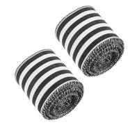 2 Rouleaux Ruban Décoratif Rustique à Rayures, Bord Armé | Polyester Texturé, Rouleaux de 5 Yards, pour Présents, Paniers et Loisirs Créatifs