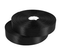 2 Rouleaux Ruban D'emballage Présent Noir 2,5cm en Polyester pour Bouquets | Finition Lisse et Aspect Soigné, Facile à Nouer pour Ateliers Créatifs et Anniversaires, Lot de Deux