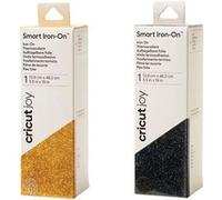 2 rouleaux thermocollants pailletés 61 x 14 cm - noir, doré - Cricut Multicolore