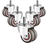 2 roulettes De Chaise De Bureau, Roues Pivotantes à Tige 7/16 × 7/8, Roue à Tige Pivotante Robuste à Double Rangée Charge Totale 440 LB roulettes Verrouillable, Onecolor, 2" Swivel