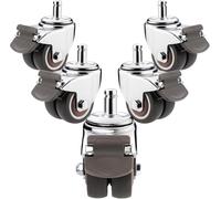 2 roulettes De Chaise De Bureau, Roues Pivotantes à Tige 7/16 × 7/8, Roue à Tige Pivotante Robuste à Double Rangée Charge Totale 440 LB roulettes Verrouillable, Onecolor, 2" with Brake