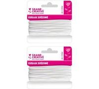 2 rubans en suédine 5 m - Blanc Blanc