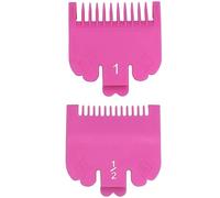 2 Sabot Peignes Guides-Protèges Peignes de Guidage Professionnels pour Tondeuse : 1,5 mm (1/16") + 3 mm (1/8") - Compatibles avec les Tondeuses Wahl 8148, 1919, 8504 Magic Clip (Rose)