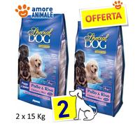 2 Sachet - Monge Spécial Chien Puppy & Junior Poulet Et Riz Kg.15 - Pour Chien,