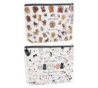 2 Sacs À Cosmétiques pour Chats Et Chiens De, Trousse De Toilette De Voyage Portable, Petits Articles À Organiser, Cadeaux pour Les Amoureux des Animaux.