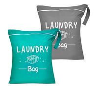 2 sacs à linge avec sac à linge de voyage, fermeture éclair, avec espace pour linge sale, maillots de bain et vêtements de sport, convient pour la natation et le fitness