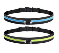 2 sacs/bananes de sport imperméable et réfléchissant jaune et bleu Label